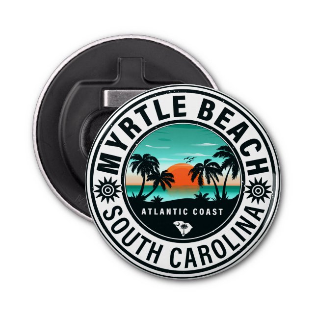 Abrebotellas Myrtle Beach South Carolina Retro Sunset Souvenirs (Anverso)