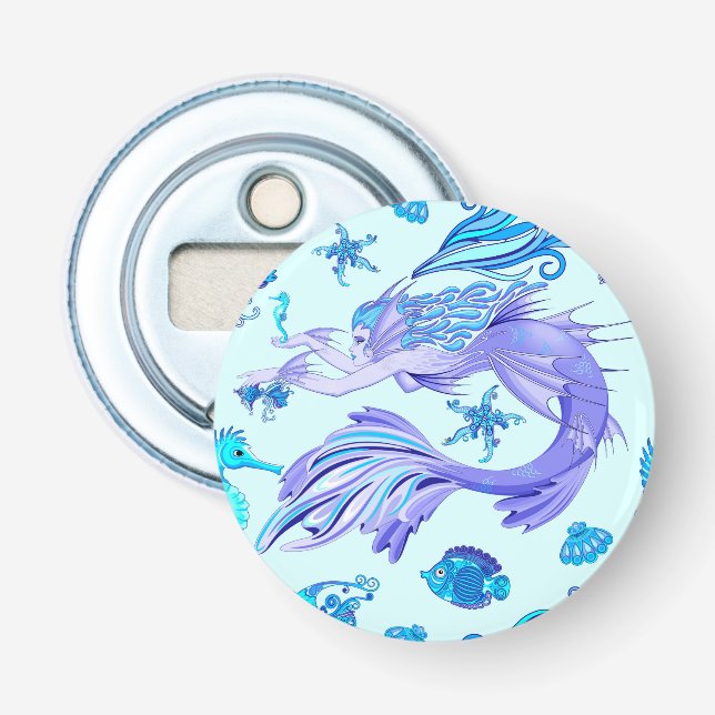 Abrebotellas Mystic Mermaid Fairy Purple Creple Ceramic Tile (Anverso)