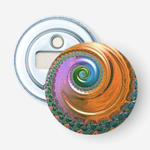 Abrebotellas Naranja Mandelbrot Swirl Botella Abierta