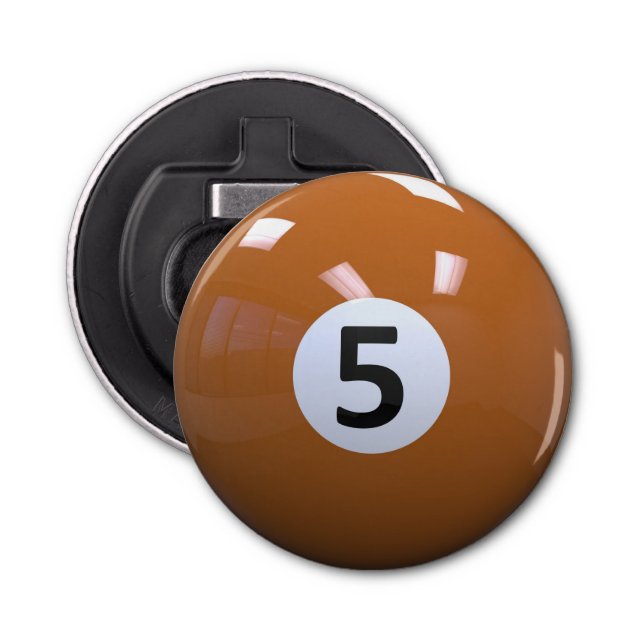 Abrebotellas Naranja No. 5 Billiard Pool Ball (Anverso)
