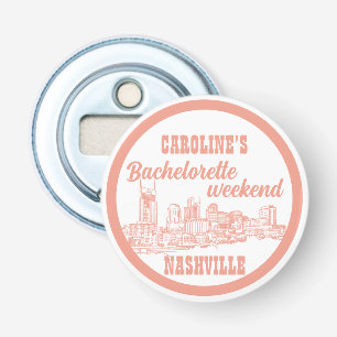 Abrebotellas Nashville Toile Coral Rosa sobre Blanco