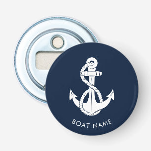 Abrebotellas Nautical Anchor Naval Blue Cute Bote Nombre Swag