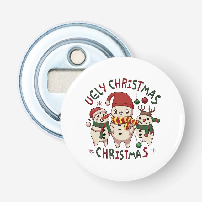 Abrebotellas Navidad blanca ;UGLY CHRISTMAS (Anverso)