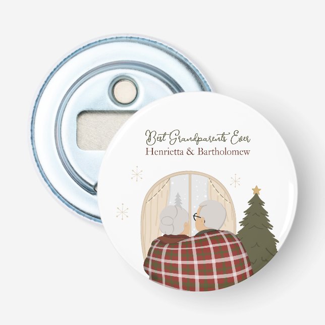 Abrebotellas Navidad de los mejores abuelos personalizada (Anverso)