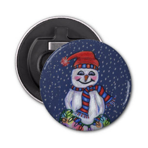 Abrebotellas Navidades alumbran Snowman Snowflakes