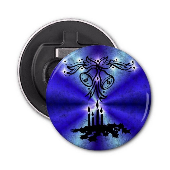 Abrebotellas Navidades Artdeco sobre el arcoiris verde azul (Anverso)