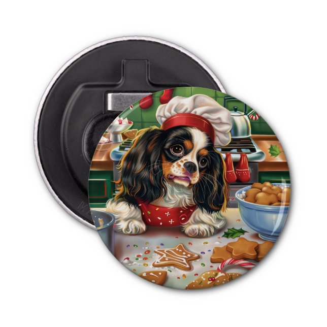 Abrebotellas Navidades Cavalier King Charles Spaniel Baking (Anverso)