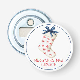 Abrebotellas Navidades de cangrejo rojo de la costa se levantan