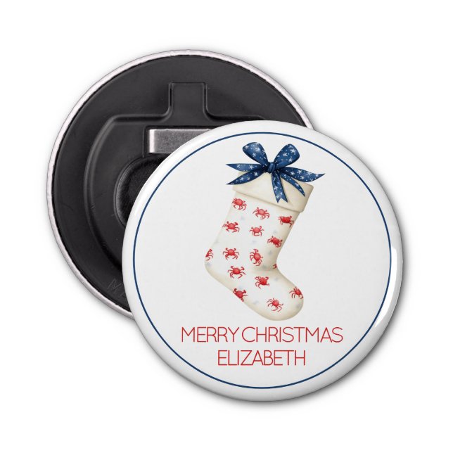 Abrebotellas Navidades de cangrejo rojo de la costa se levantan (Anverso)