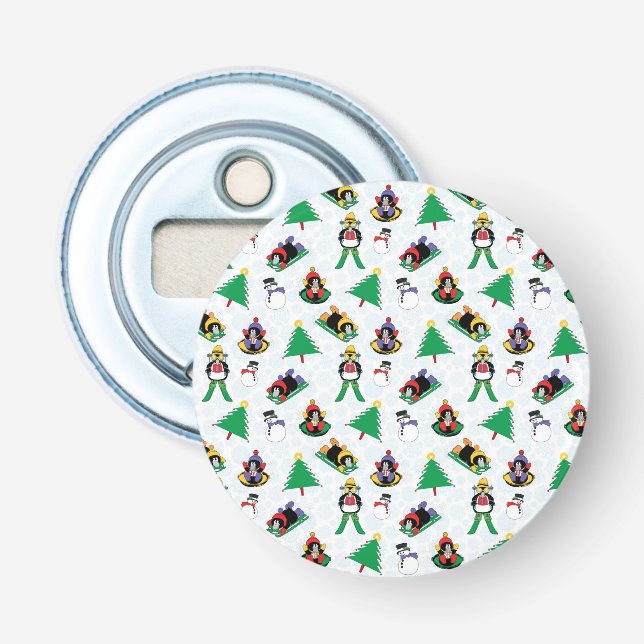 Abrebotellas Navidades de esquí de pingüino (Anverso)