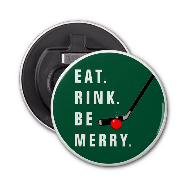 Abrebotellas Navidades de hockey levantando pantalones (Anverso)