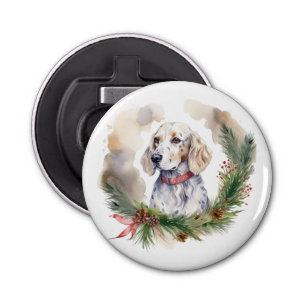 Abrebotellas Navidades de Inglaterra Wreath Festive Pup