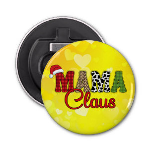 Abrebotellas Navidades de Mama Claus Plaid Text Design-50096