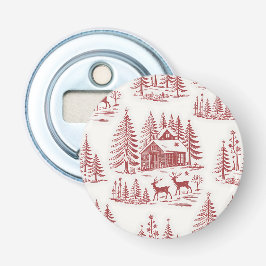 Abrebotellas Navidades de renos y casas de Ilustracion de época