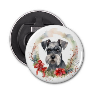 Abrebotellas Navidades de Schnauzer Wreath Festimes Pup