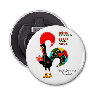 Abrebotellas Navidades de tipografía mínima Saludos portugueses