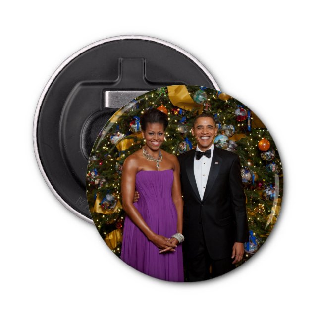 Abrebotellas Navidades del presidente Barack Obama y Michelle (Anverso)
