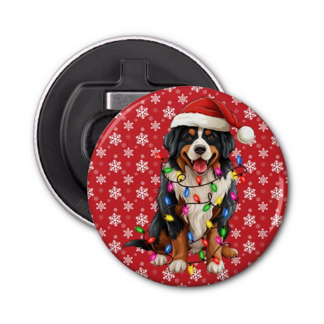 Abrebotellas Navidades felices Bernese Mountain Dog Santa Hat (Anverso)