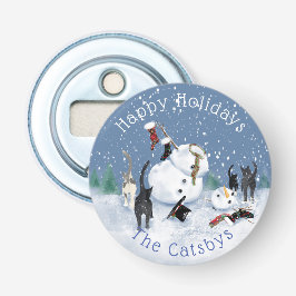 Abrebotellas Navidades Gracioso Gato Snowman 5