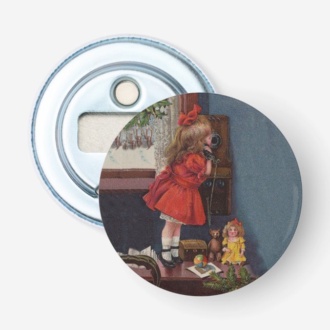 Abrebotellas Navidades Niña Teléfono Antigüedad (Anverso)