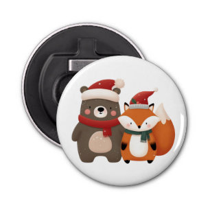 Abrebotellas Navidades/Oso blanco invernal y Fox