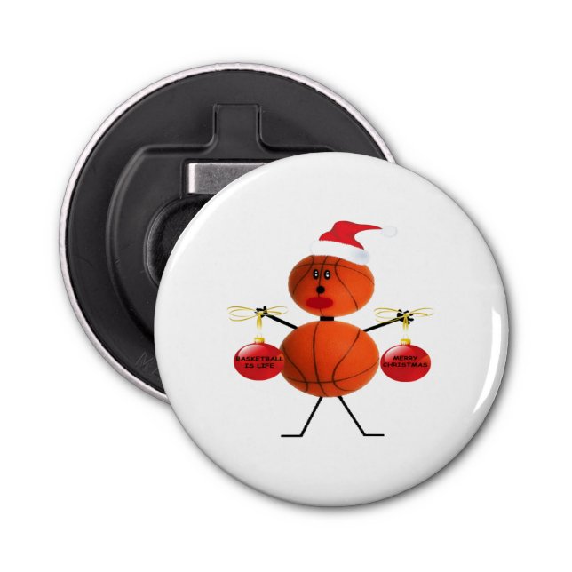 Abrebotellas Navidades Personalizado de baloncesto (Anverso)