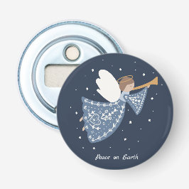 Abrebotellas Navidades personalizados Angel Holiday Peace Earth