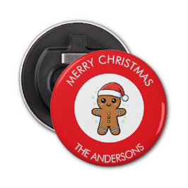 Abrebotellas Navidades Personalizados de Cute Gingerbread Man