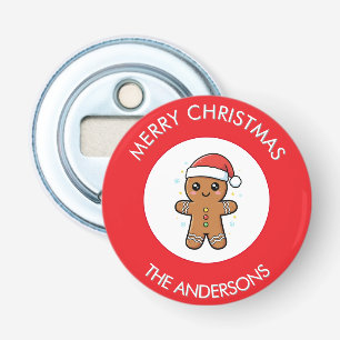Abrebotellas Navidades Personalizados de Cute Gingerbread Man