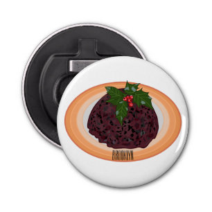 Abrebotellas Navidades pudding personalizado ilustracion