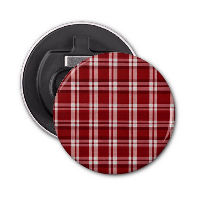 Abrebotellas Navidades Red White Plaid (Anverso)
