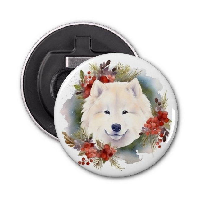 Abrebotellas Navidades Samoys Wreath Festive Pup (Anverso)