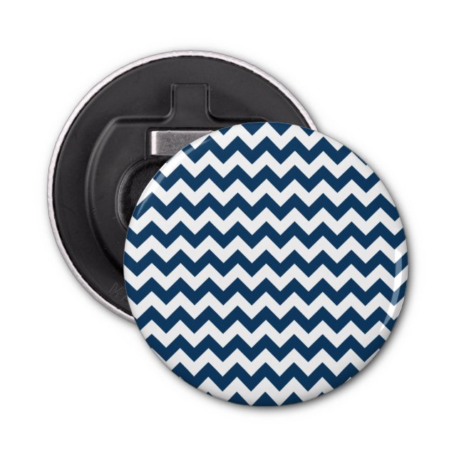 Abrebotellas Navy Zigzag, Navy Chevron, patrón geométrico (Anverso)