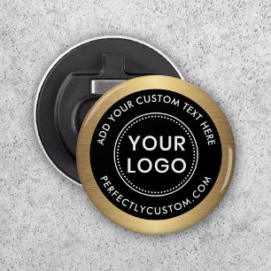 Abrebotellas Negocio de borde de gradiente dorado con logotipo