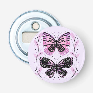 Abrebotellas Negro, rosa, mariposas púrpura