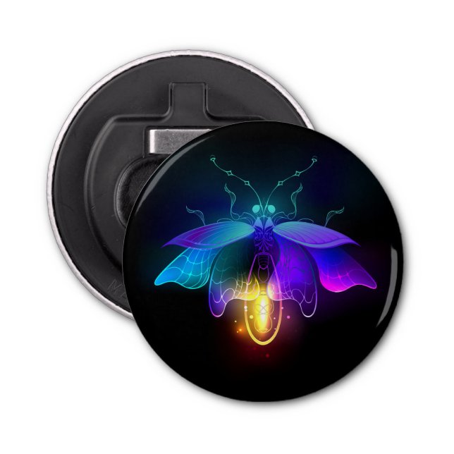 Abrebotellas Neon Firefly en negro (Anverso)