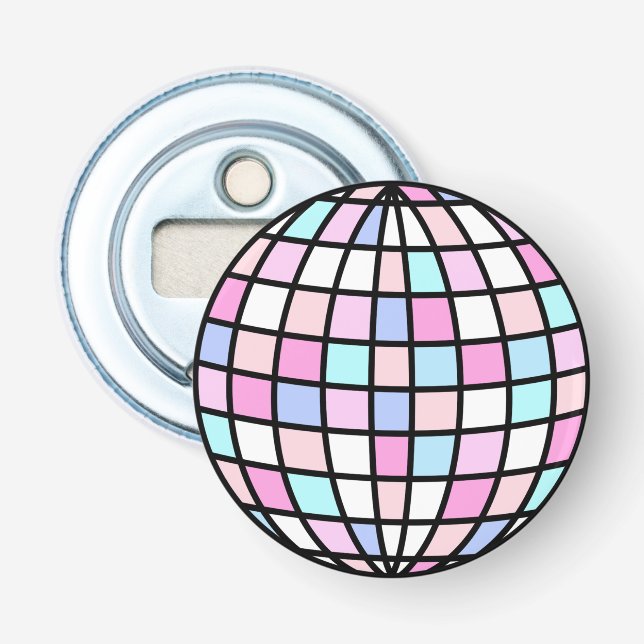 Abrebotellas Neon Groovy Disco Ball (Anverso)