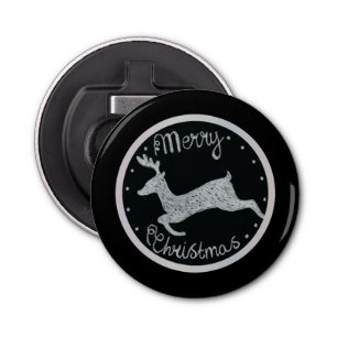 Abrebotellas Nieve pintada de mano blanca y negra para los navi