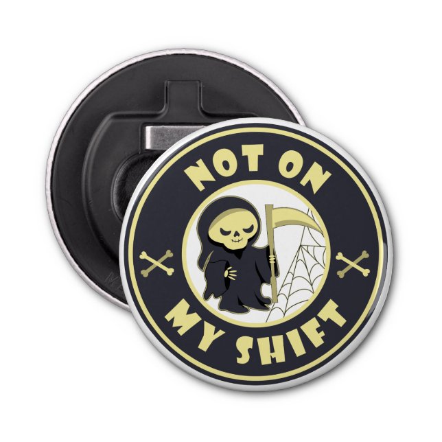 Abrebotellas No en mi cita de Halloween de Grim Reaper (Anverso)