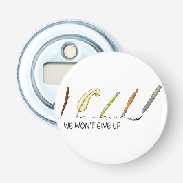 Abrebotellas No nos daremos por vencidos - Pollos y tallos artí