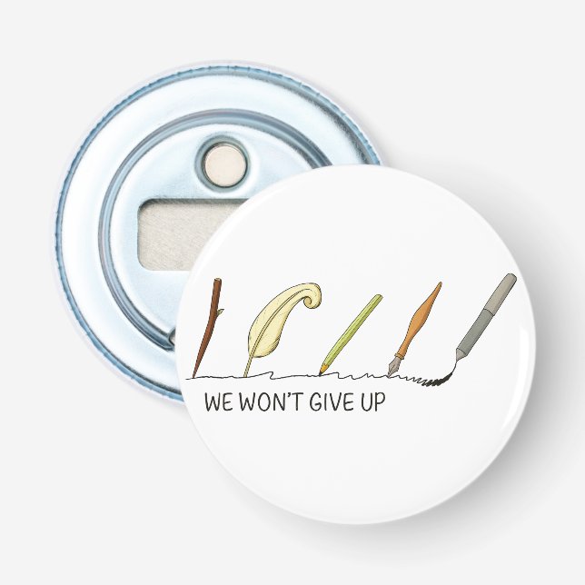 Abrebotellas No nos daremos por vencidos - Pollos y tallos artí (Anverso)