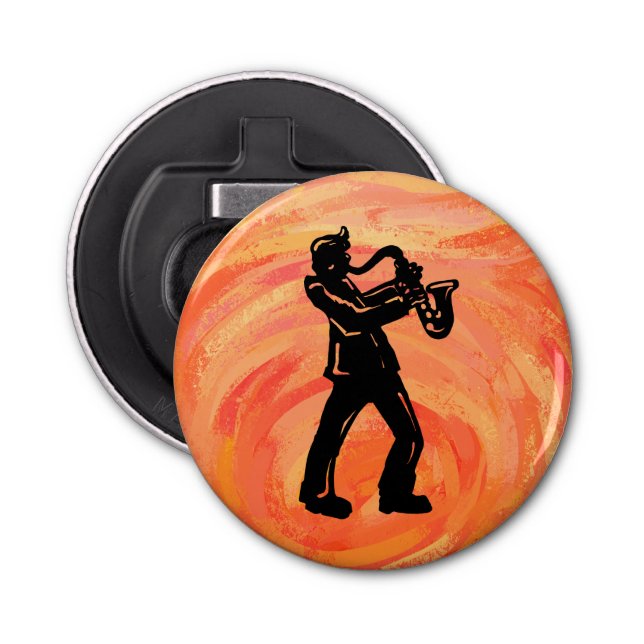 Abrebotellas Noches de Boogie de Nueva York Saxofón Naranja (Anverso)