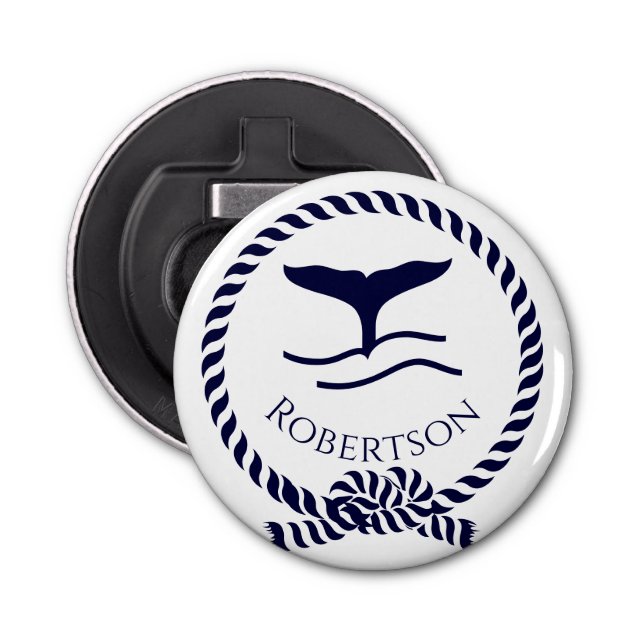 Abrebotellas Nombre costero náutico Marina de ballena Azul (Anverso)