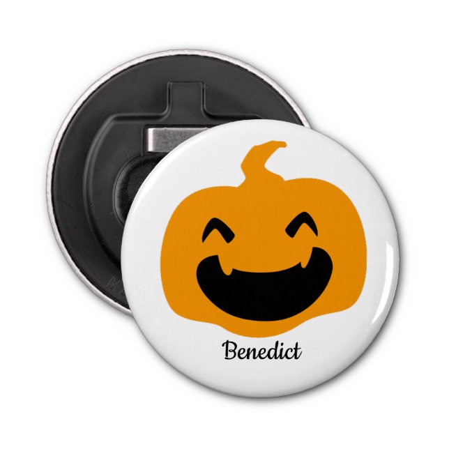 Abrebotellas Nombre de la cara de calabaza simple de Halloween  (Anverso)