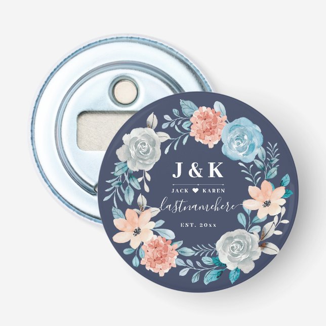 Abrebotellas Nombre de la familia Personalizado de Iniciales de (Anverso)