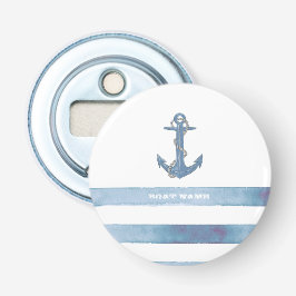 Abrebotellas Nombre del barco náutico, Ancla,Rope,Rayas azules 