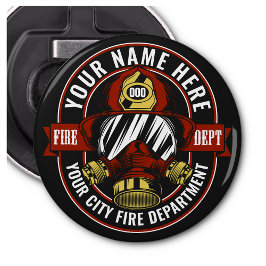Abrebotellas NOMBRE DEL personalizar Bombero Máscara Casco Resc