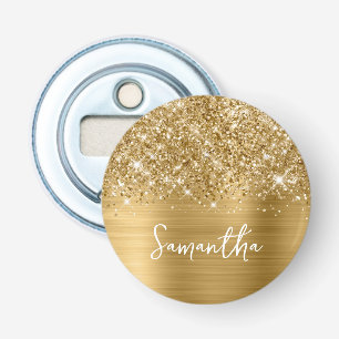 Abrebotellas Nombre Glam Brillante Dorado