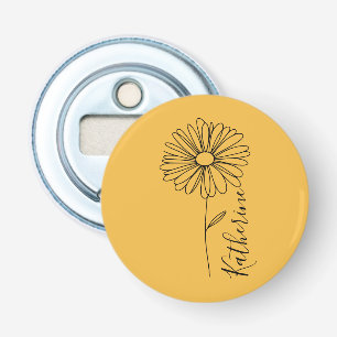 Abrebotellas Nombre personalizado April daisy Birth Flower