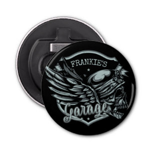 Abrebotellas NOMBRE Personalizado Biker Skull Wings Motorcycle 